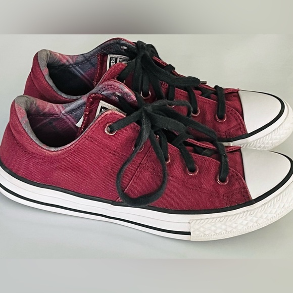 CONVERSE JUNIORS SIZE 2–CLEAN & COOL-BURGUNDY—KIDS UNISEX SZ 2 - Picture 10 of 16